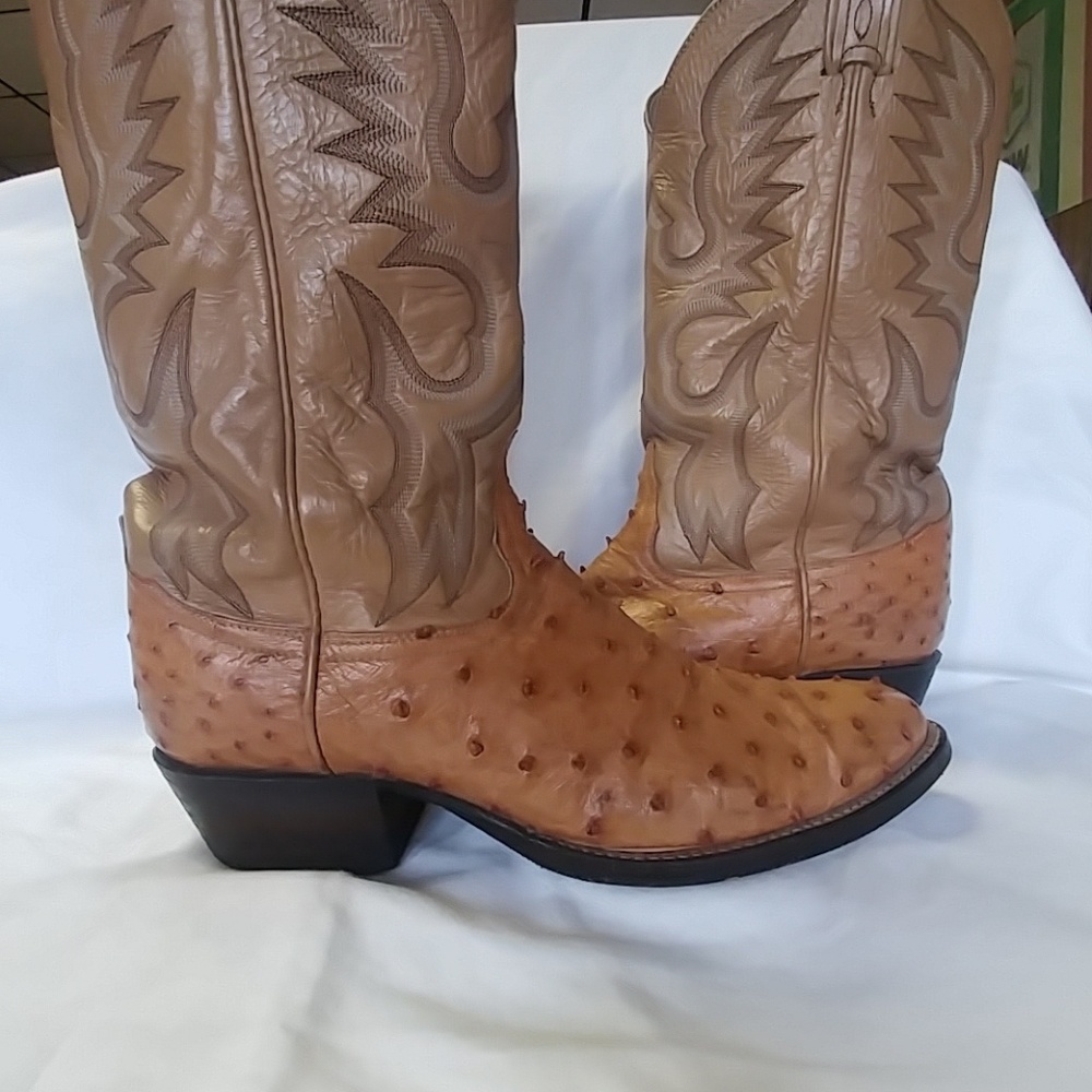 Tony Lama Ostrich Cowboy Boots